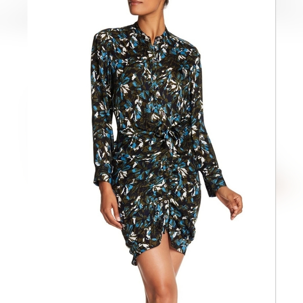 Veronica Beard Silk Floral Dress With Tie Waist
